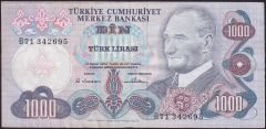 6.Emisyon 1.Tertip 1000 Lira B71 342695 Çok Temiz