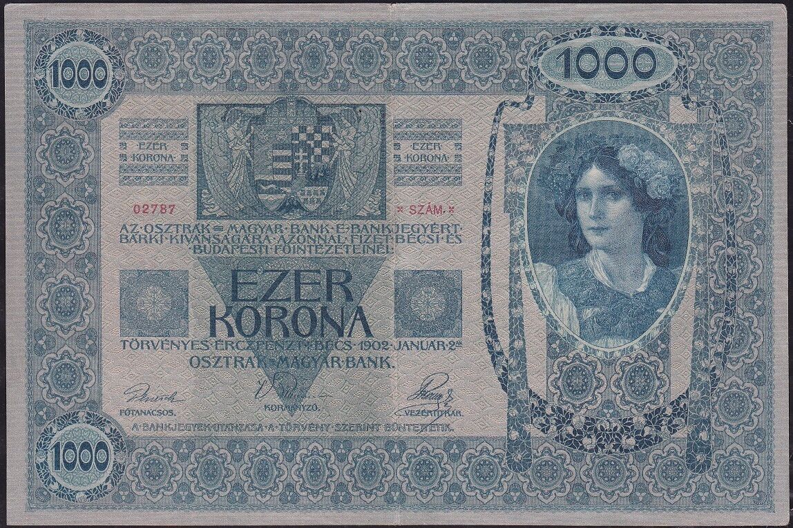 Avusturya Macaristan 1000 Korona 1902 Çilaltı