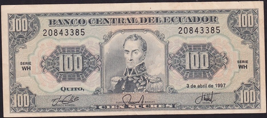 Ekvator 100 Sucres 1997 Çok Temiz+ Pick123Ad