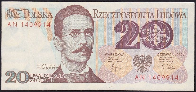 Polonya 20 Zloty 1982 Çilaltı Çil Pick 149b