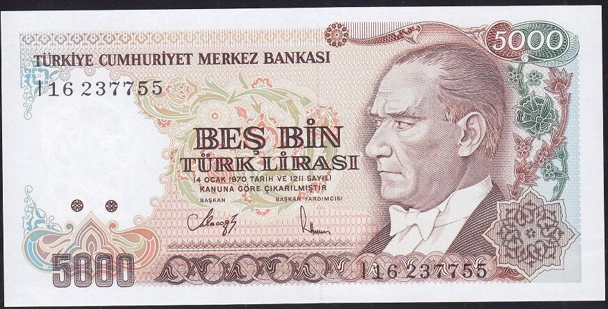 7.Emisyon 4.Tertip 5000 Lira I16 237755 Çil