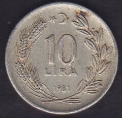 1981 Yılı 10 Lira
