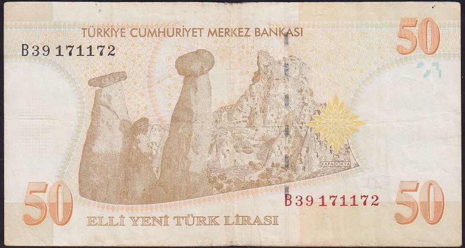 8.Emisyon 50 YTL B39 171172 Çok Temiz