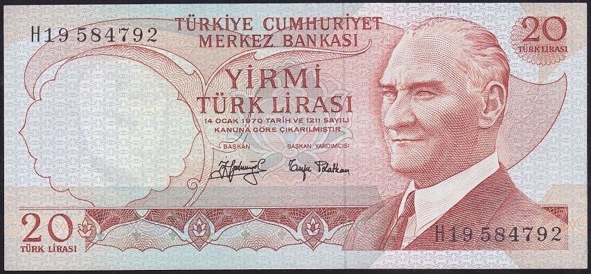 6.Emisyon 3.Tertip 20 Lira H19 584792 Çilaltı