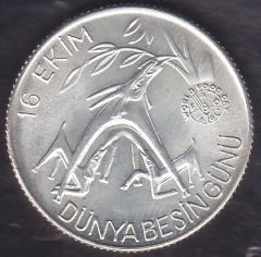 1981 YILI 1500 LİRA 1981 DÜNYA BESİN GÜNÜ GÜMÜŞ ÇİLALTI ÇİL