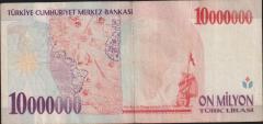 7.Emisyon 10 000 000 Lira D07 070158 Çok Temiz