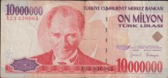 7.Emisyon 10 000 000 Lira A23 330061 Çok Temiz