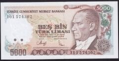 7.Emisyon 4.Tertip 5000 Lira I01 574302 Çil