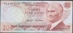 6.Emisyon 3.Tertip 20 Lira H14 694019 Ççt Çilaltı