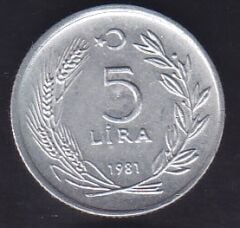 1981 Yılı 5 Lira