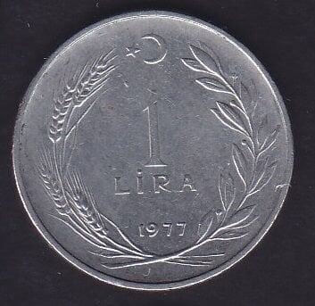 1977 Yılı 1 Lira Düz