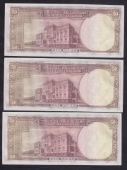 2.EMİSYON BATAN GEMİ 50 KURUŞ A5 163547-48-49 SERİ TAKİPLİ 3 ADET DENİZDEN ÇIKTIĞI GİBİ eski kağıt para değerleri