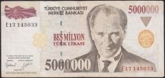 7.Emisyon 5 000 000 Lira E17 145033 Çok Temiz
