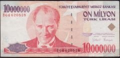7.Emisyon 10 000 000 Lira B64 620828 Çok Temiz