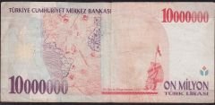 7.Emisyon 10 000 000 Lira B64 620828 Çok Temiz