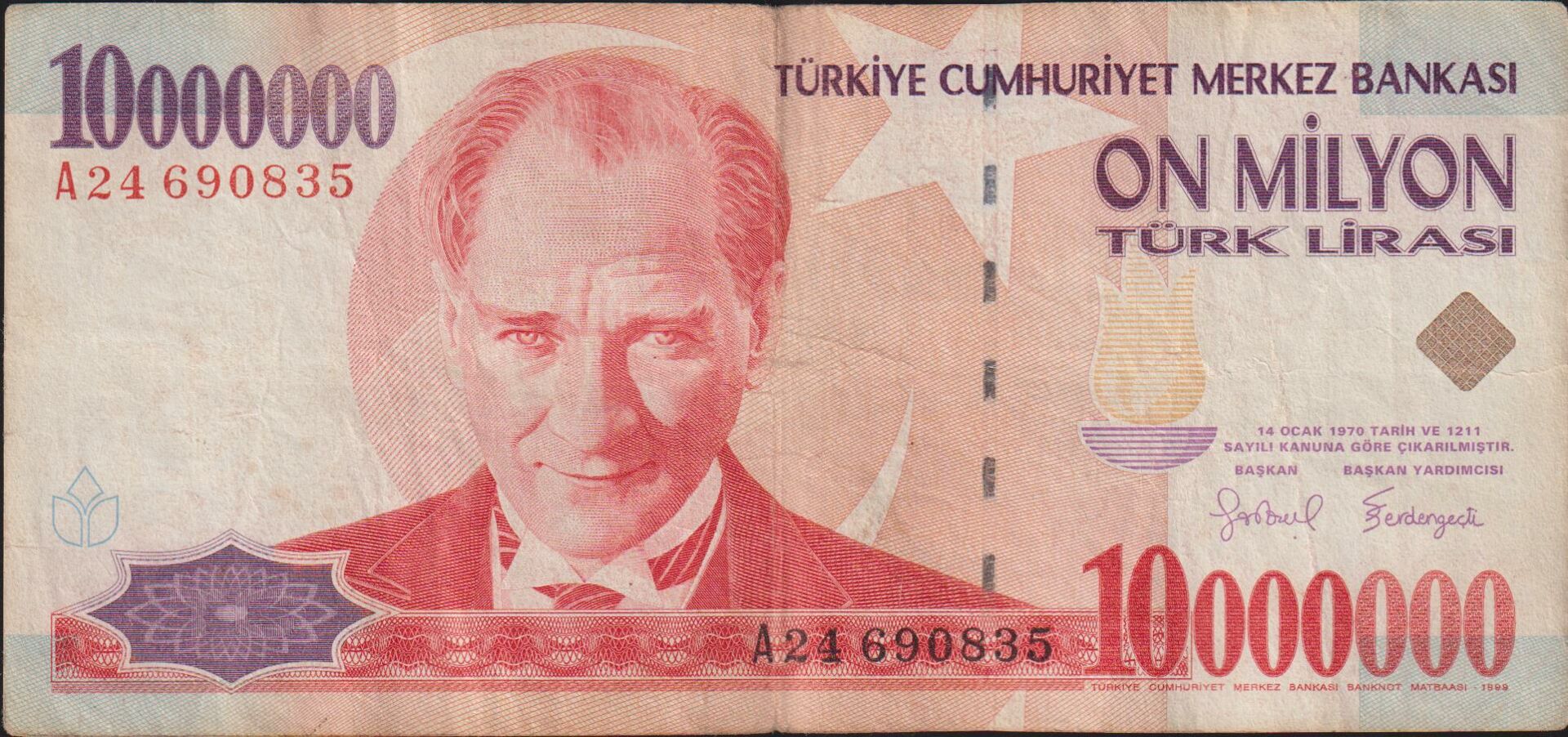 7.Emisyon 10 000 000 Lira A24 690835 Temiz