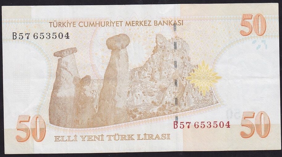 8.Emisyon 50 YTL B57 653504 Çok Temiz+