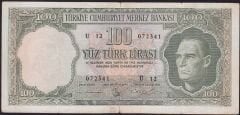 5.Emisyon 4.Tertip 100 Lira U12 072341 Temiz+