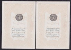 ABDULHAMİD 10 KURUŞ 1877 SERİ 64 61965-66 SERİ TAKİPLİ 2 ADET MEHMET KANİ MÜHÜRLÜ ÇİLALTI ÇİL (DESTE PARASI)