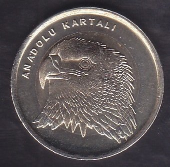 2014 TARİHLİ 1 LİRA ANADOLU KARTALI HATIRA PARASI - ÇİLALTI ÇİL eski para değerleri