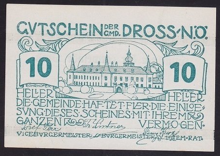 AVUSTURYA 10 HELLER NOTGELD 1920 ÇİL