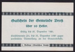 AVUSTURYA 10 HELLER NOTGELD 1920 ÇİL
