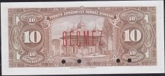 4.Emisyon 2.Tertip 10 Lira A1 00000 Specimen Geçmez damgalı Çil