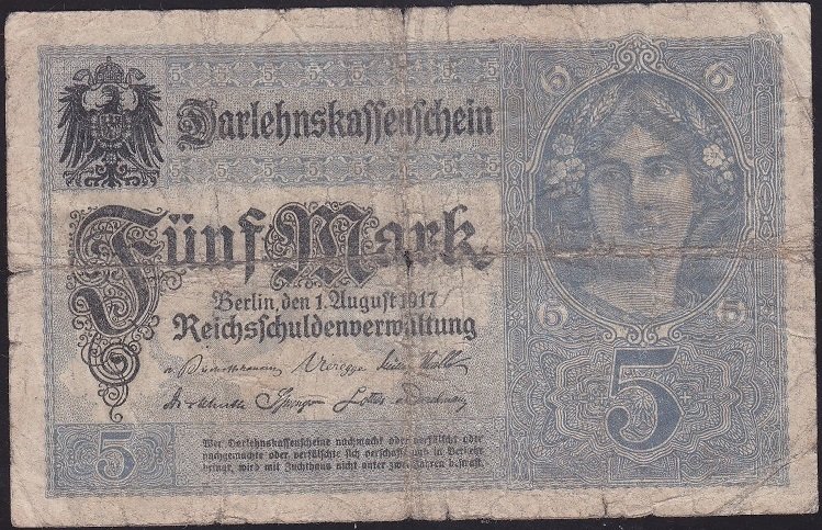 ALMANYA 5 MARK 1917 İYİ