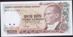 7.Emisyon 4.Tertip 5000 Lira H80 621098 Çilaltı Çil