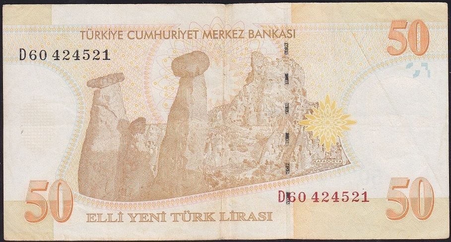 8.Emisyon 50 YTL D60 424521 Çok Temiz
