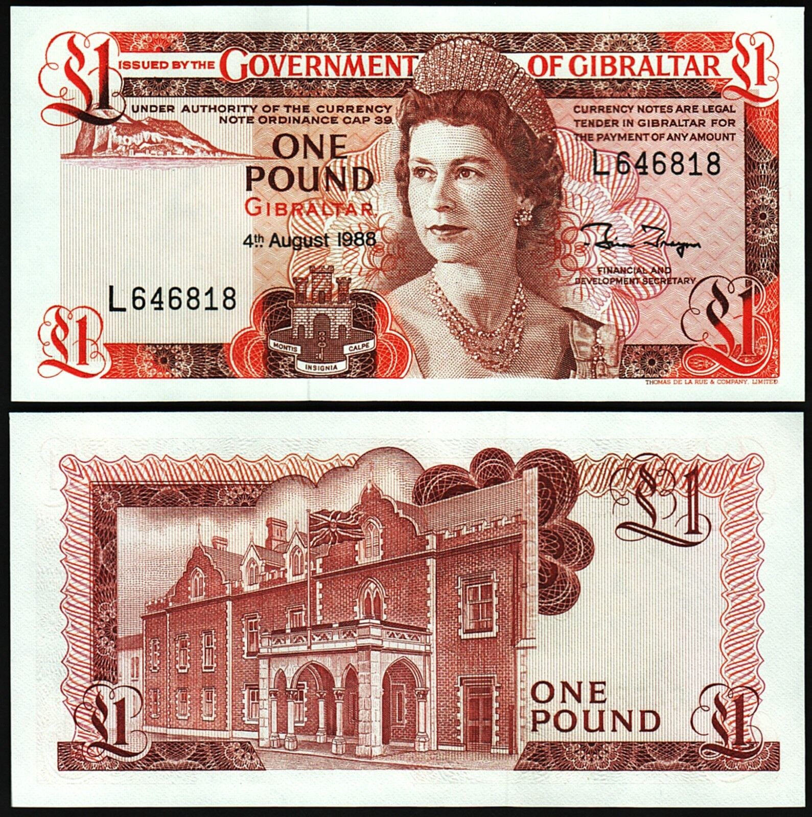 Cebelitarık 1 Pound 1988 Çil Pick 20e