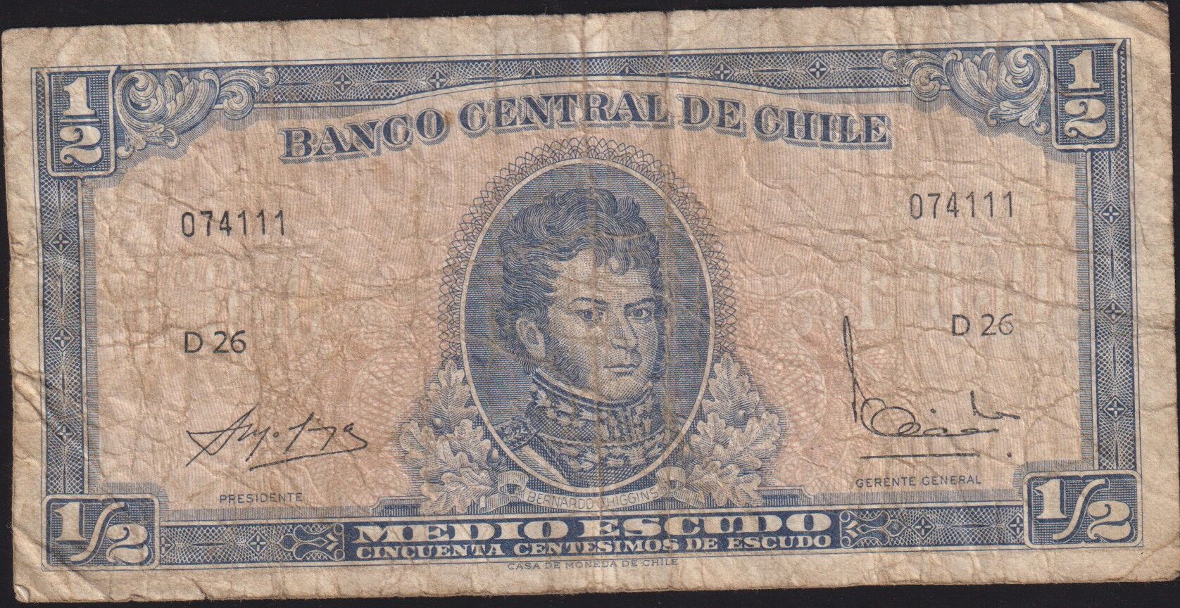 Şili 1/2 Escudo 1964 - 1967 Temiz