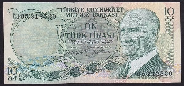 6.EMİSYON 2.TERTİP 10 LİRA J05 212520 ÇİLALTI ÇİL
