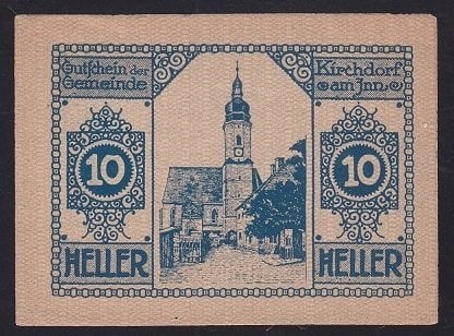 AVUSTURYA 10 HELLER NOTGELD 1920 ÇİL