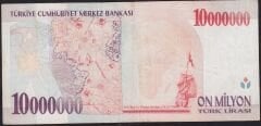 7.Emisyon 10 000 000 Lira B62 415650 Çok Temiz