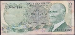 6.EMİSYON 1.TERTİP 10 LİRA E18 067888 ÇT -ÇÇT