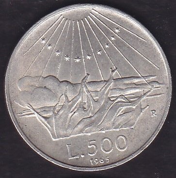 İtalya 500 Liret 1965 Gümüş ( 11 gram )