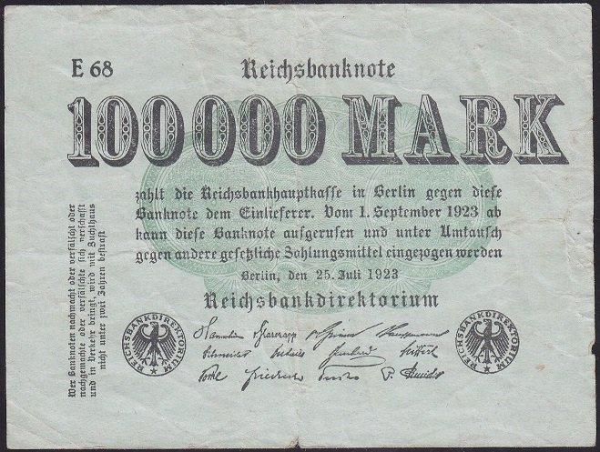 ALMANYA 100000 MARK 1923 TEMİZ