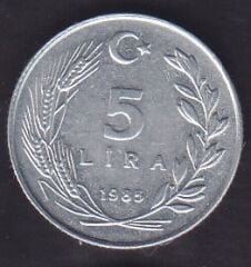 1985 Yılı 5 Lira