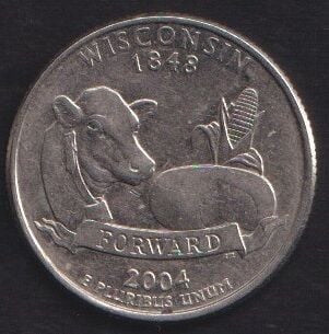 Amerika Çeyrek Dolar 2004 D Hatıra Wisconsin