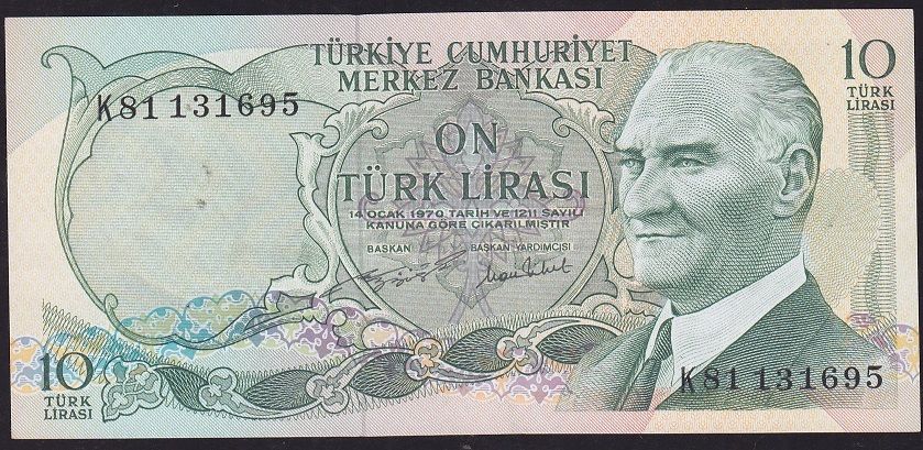 6.Emisyon 2.Tertip 10 Lira K81 131695 Ççt Çilaltı