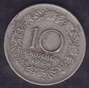 AVUSTURYA 10 GROSCHEN 1928