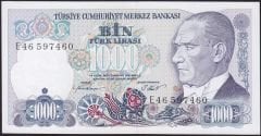 7.Emisyon 1.Tertip 1000 Lira E46 597460 Ççt Çilaltı