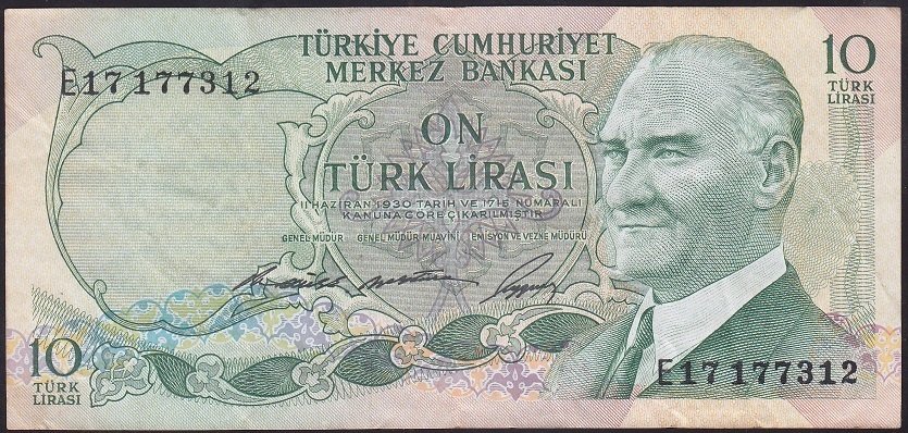 6.EMİSYON 1.TERTİP 10 LİRA E17 177312 ÇT - ÇÇT