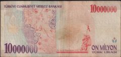 7.Emisyon 10 000 000 Lira A27 909354 Çok Temiz