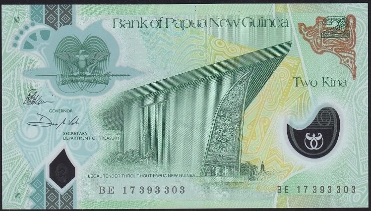 Papua New Guinea 2 Kina 2017 Çil Pick 28 Polimer