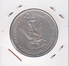 1960 Yılı 10 Lira - Hakimiyet Milletindir İhtilal Gümüş ( 15 Gram )