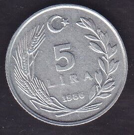 1986 Yılı 5 Lira