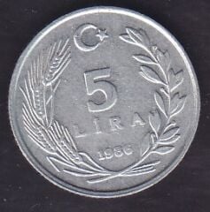 1986 Yılı 5 Lira