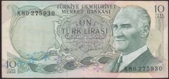 6.Emisyon 2.Tertip 10 Lira K80 275930 Çok Temiz+